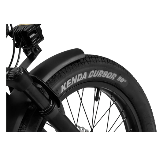 Revi Runabout 2 750W step-thru mini electric cargo ebike with 20x3 fat tires, shown in a cargo ebike style, available at Super Shop.