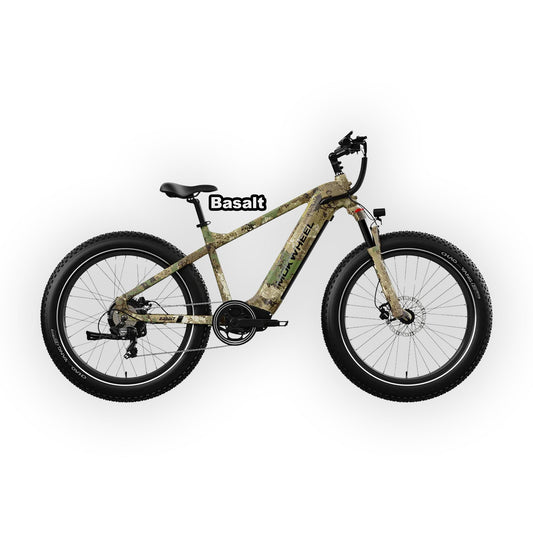 Mokwheel Basalt eBike in camo color, packaged inside its shipping box