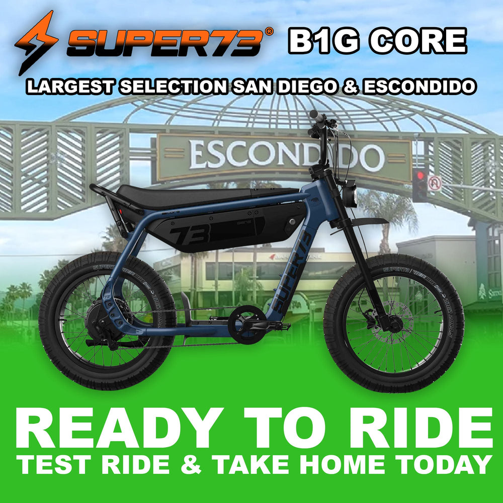 Super73 B1G in Slate, side view, in store and ready to ride at eBike Super Shop San Diego