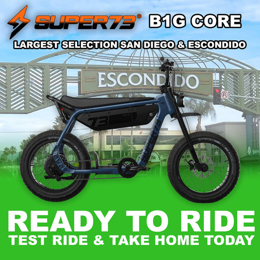 Super73 B1G in Slate, side view, in store and ready to ride at eBike Super Shop San Diego