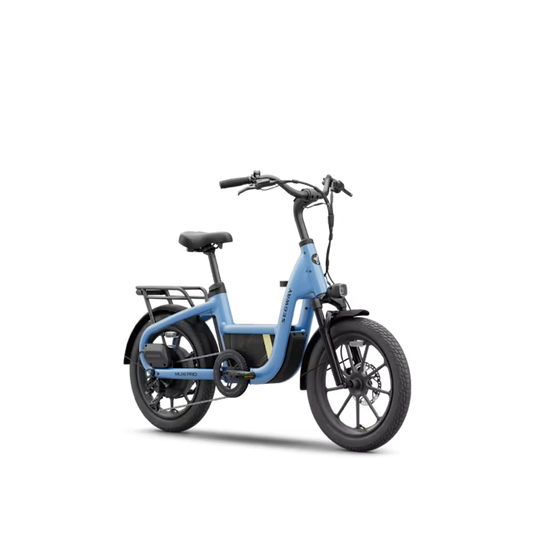 Segway Muxi Pro electric scooter in Reef Blue, side view, on white background