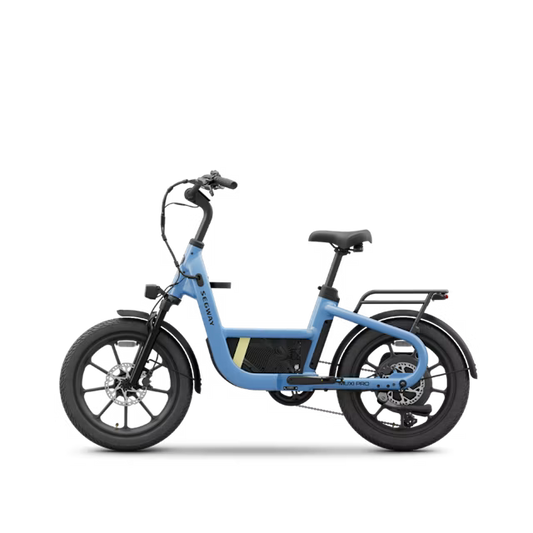 Segway Muxi Pro electric scooter in Reef Blue color, side view, displayed on a white background