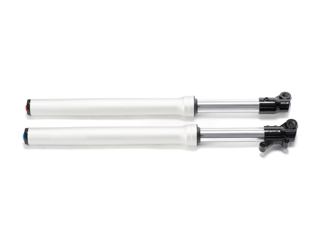Front view of the Stomp Ebox 580mm USD fork, showing the suspension components and mounting points against a plain background.