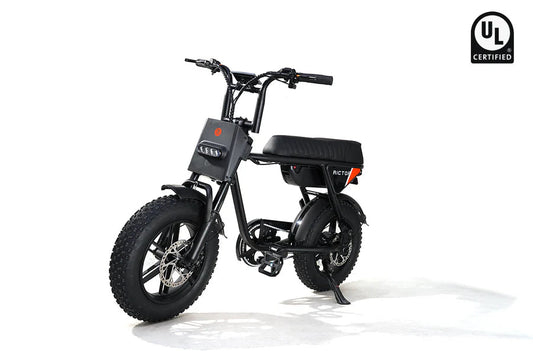 eBike Rictor Flexx in black color, packaged inside a box