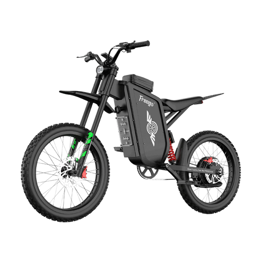 eMOTO Freego X3 electric scooter in black, side view, displayed on a white background
