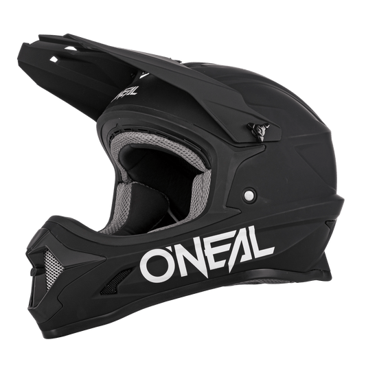 Black O'Neal 1 SRS Youth eMOTO helmet in X-Large size, side view
