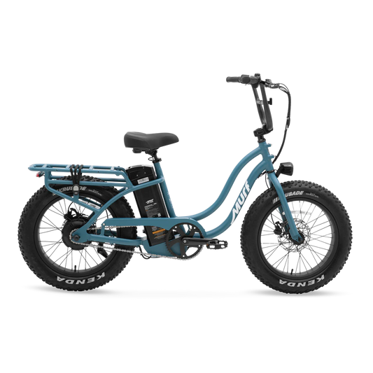 Electric bike Murf Higgs ST in denim color, side view, against a plain background